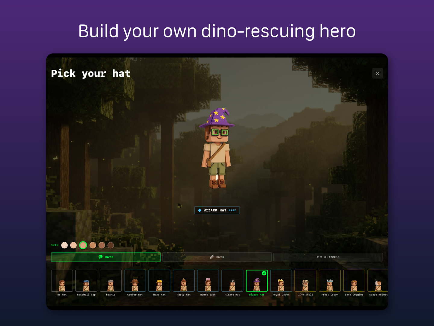 The My Hero avatar builder screen with customisable character options.